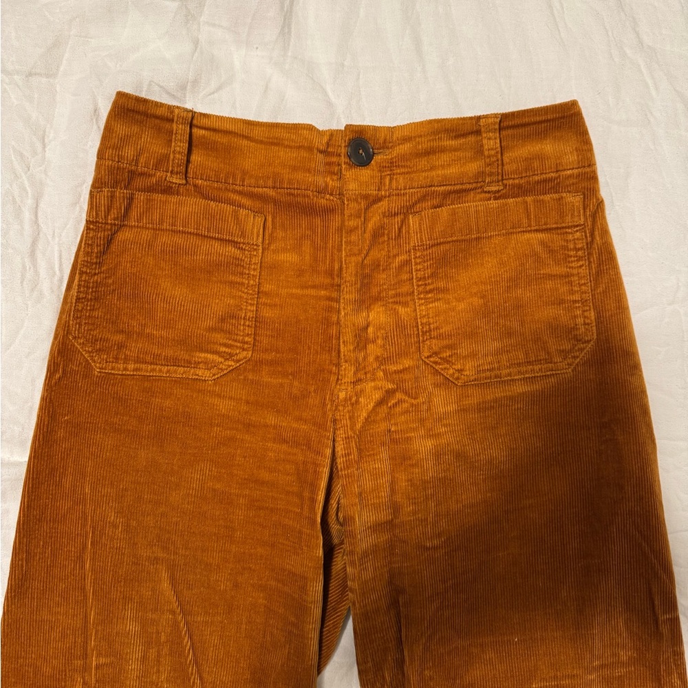 Maeve by Anthropologie "The Collette" burnt orange corduroy pants in size 29!